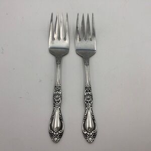 2 Desert Forks Vintage Northland CAROLINA  Korea Stainless Flatware Floral Rose